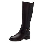 Women's Tamaris 1-25618-43 Leather Knee High Boots - Mahogany