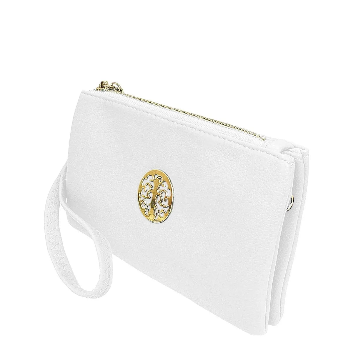 Women's Long & Son Small Clutch, Wristlet, Shoulder ,Cross-Body Bags 3141- White