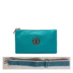 Women's Long & Son Medium Clutch, Wristlet, Shoulder, Cross-Body Bag with Additional Straps 23353 - Teal
