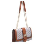 Women's BESSIE BH5081 Logo Print Shoulder & Cross Body Bags - Grey