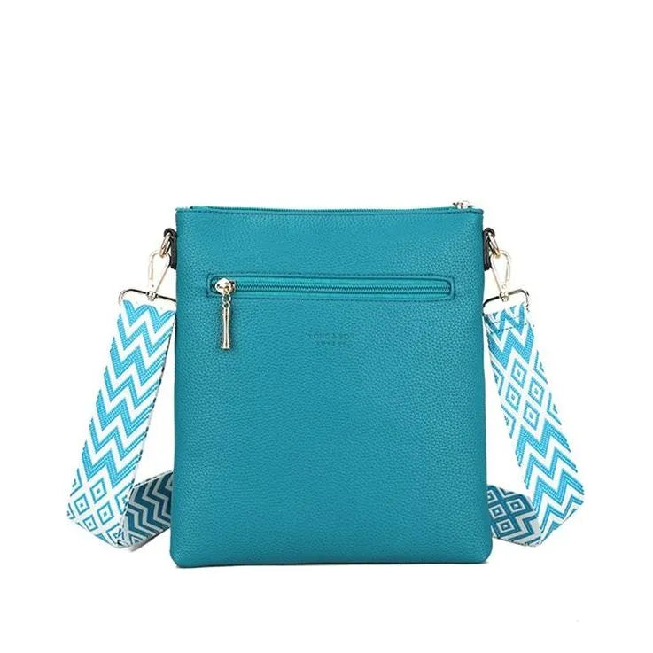Women's Long & Son Lightweight Medium Cross Body Bags 23358 - Teal