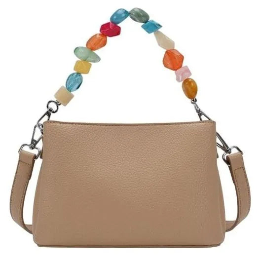Women's Long & Son Small Top Handle Decorative Cross Body Bag XY6671 - Khaki