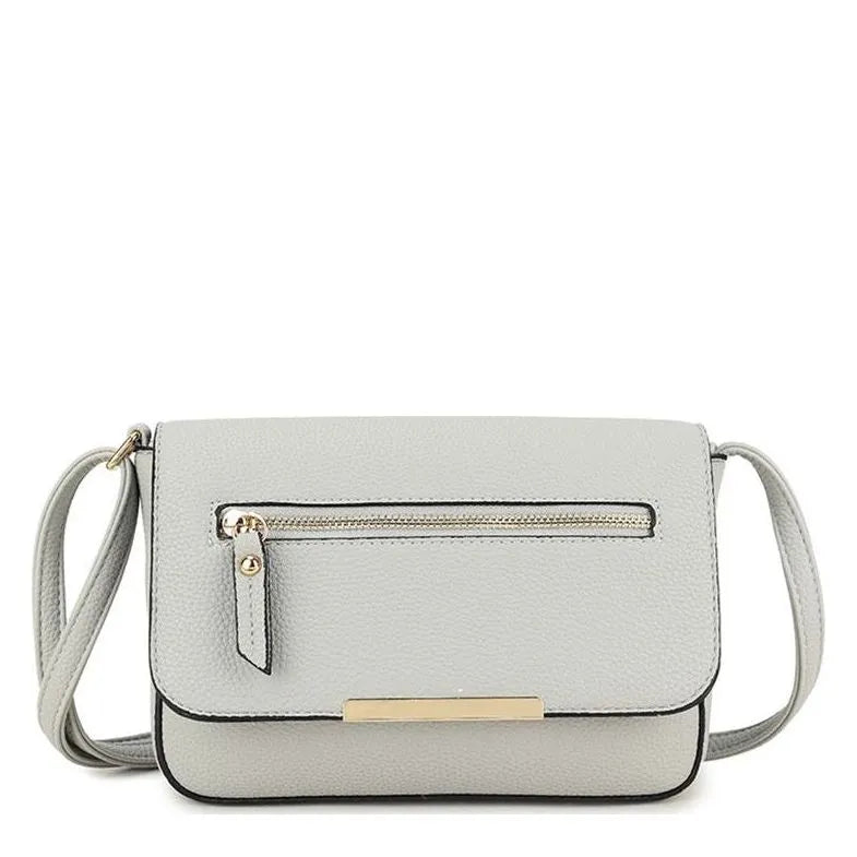 Women's Long & Son Cross Body & Shoulder Hand Bags C-1337 - Light Grey
