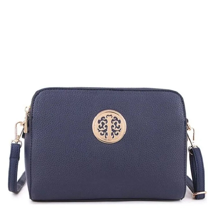 Women's Long & Son Medium Shoulder & Cross Body Hand Bags D1585-1 - Navy