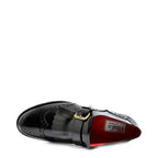 Women's VITELO Smart Monk Brogue and Fringe Polished Leather Shoes F 63 - Black