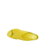 Women's EYE Cross Over Leather Wedge Mule Sandals G 99 - Lemon