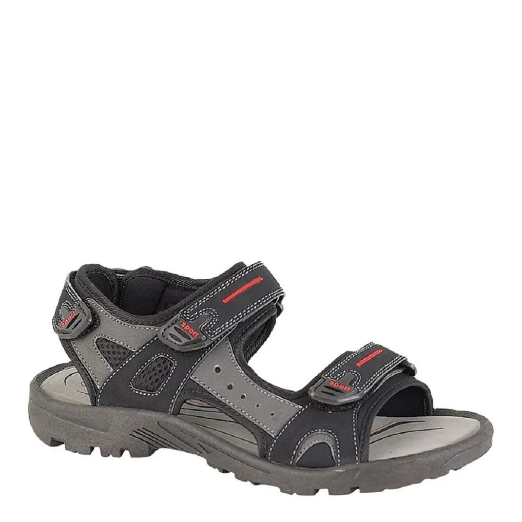 Men's PDQ Triple Touch Fastening Sports Sandals - Black