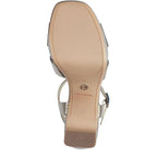 Women's Tamaris 1-28349-42 Vegan Metallic Strappy Heeled Sandals - Light Gold