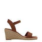 Women's Tamaris 1-28300-42 Vegan Espadrille Wedge Sandals - Cognac