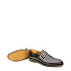 Men's Berwick 1707 Monk strap 3520 Goodyear Welted Leather Shoes M 28 - Black