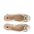 Women's HÖGL Mary 7-104420 Horse bit Slingback Pump Shoes - Cream