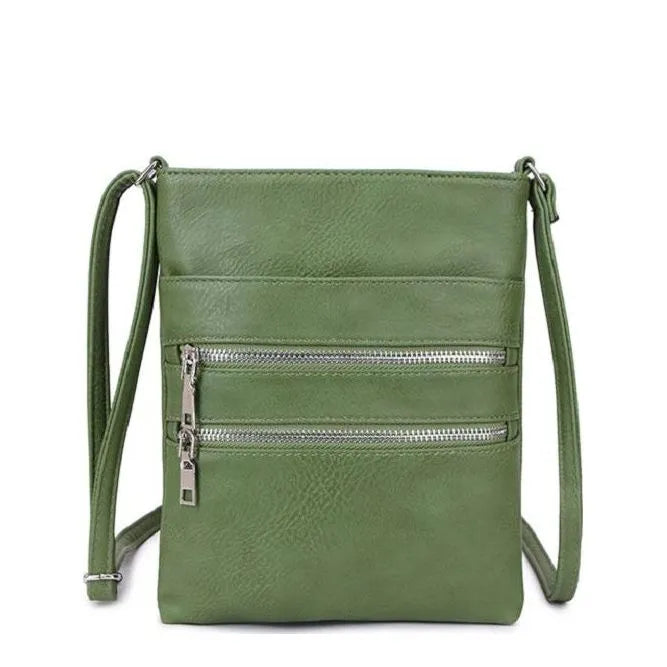 Women's Long & Son Medium Cross Body Bags 18802 - Green