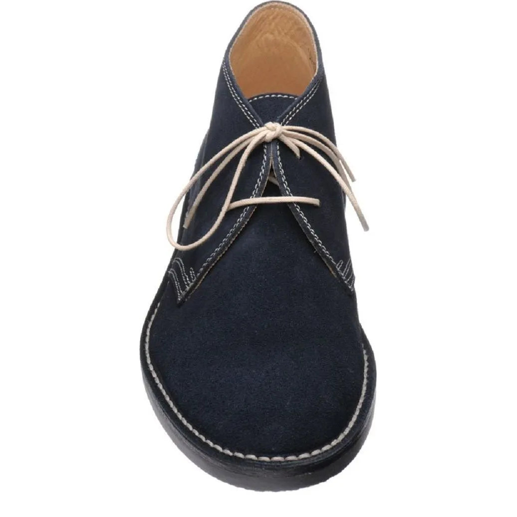 Men's Loake Sahara Classic Suede Desert Boots - Navy Suede