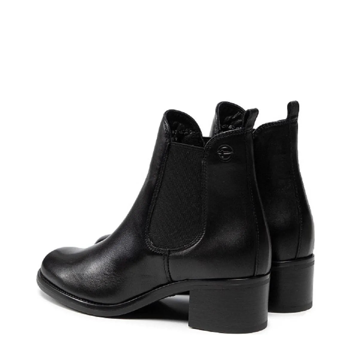Women's Tamaris 1-25040-27 Block Heel Leather Chelsea Boots K 10 - Black