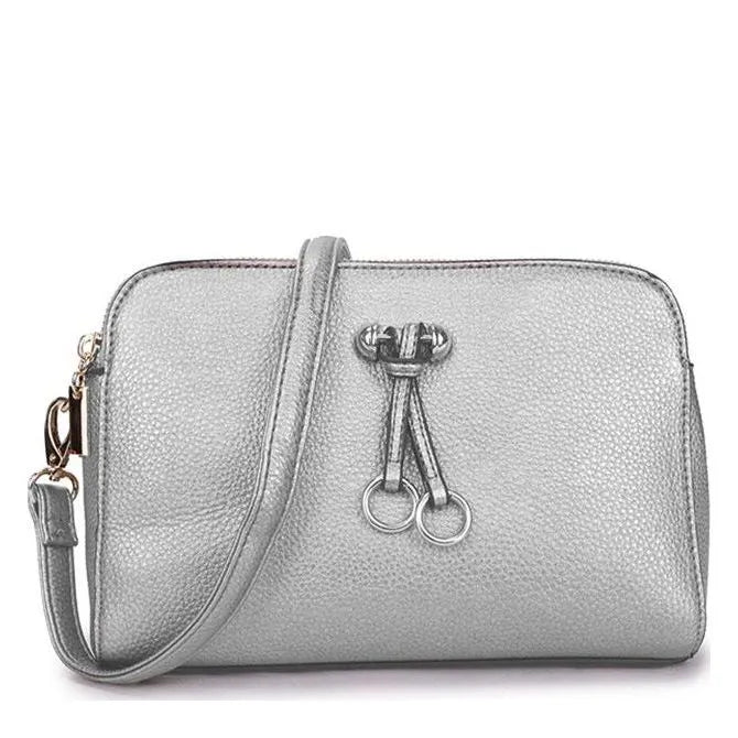 Women's Long & Son Medium Shoulder & Cross Body Hand Bags 23327 - Silver