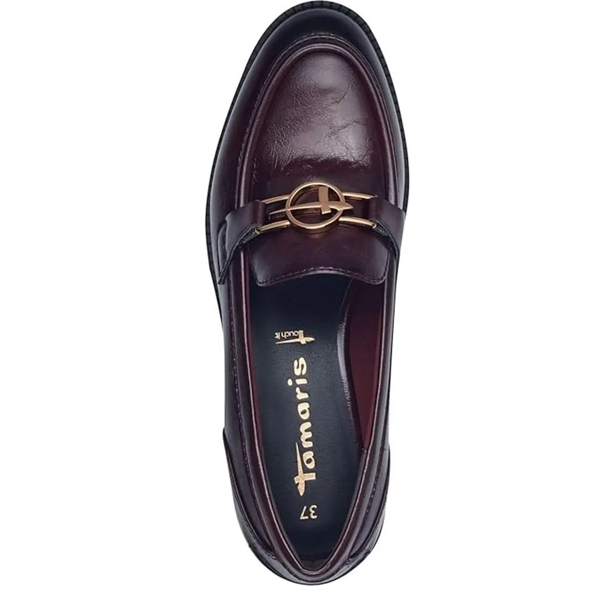 Women's Tamaris 1-24303-43 Merlot Vegan Loafer Shoes K 17 - Merlot