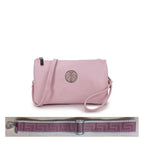 Women's Long & Son Medium Clutch, Wristlet, Shoulder, Cross-Body Bag with Additional Straps 23353 - Pink