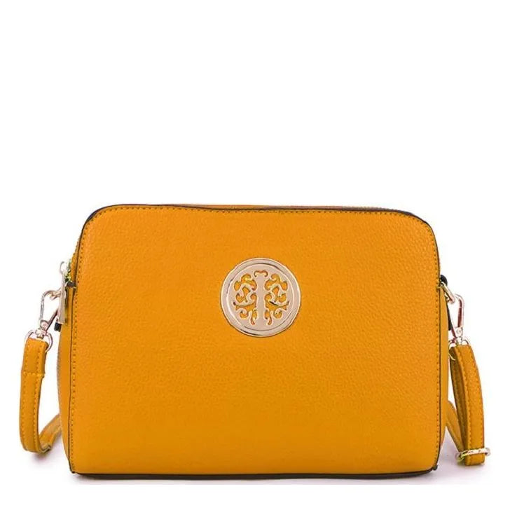 Women's Long & Son Medium Shoulder & Cross Body Hand Bags D1585-1 - Mustard