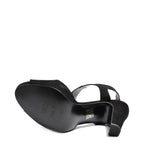 Women's EYE Strappy High Heel Leather Sandals L 40 - Black Suede