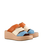 Women's Högl 3-102520-4499 Dune Soft Leather Wedge Mules - Apricot Multi