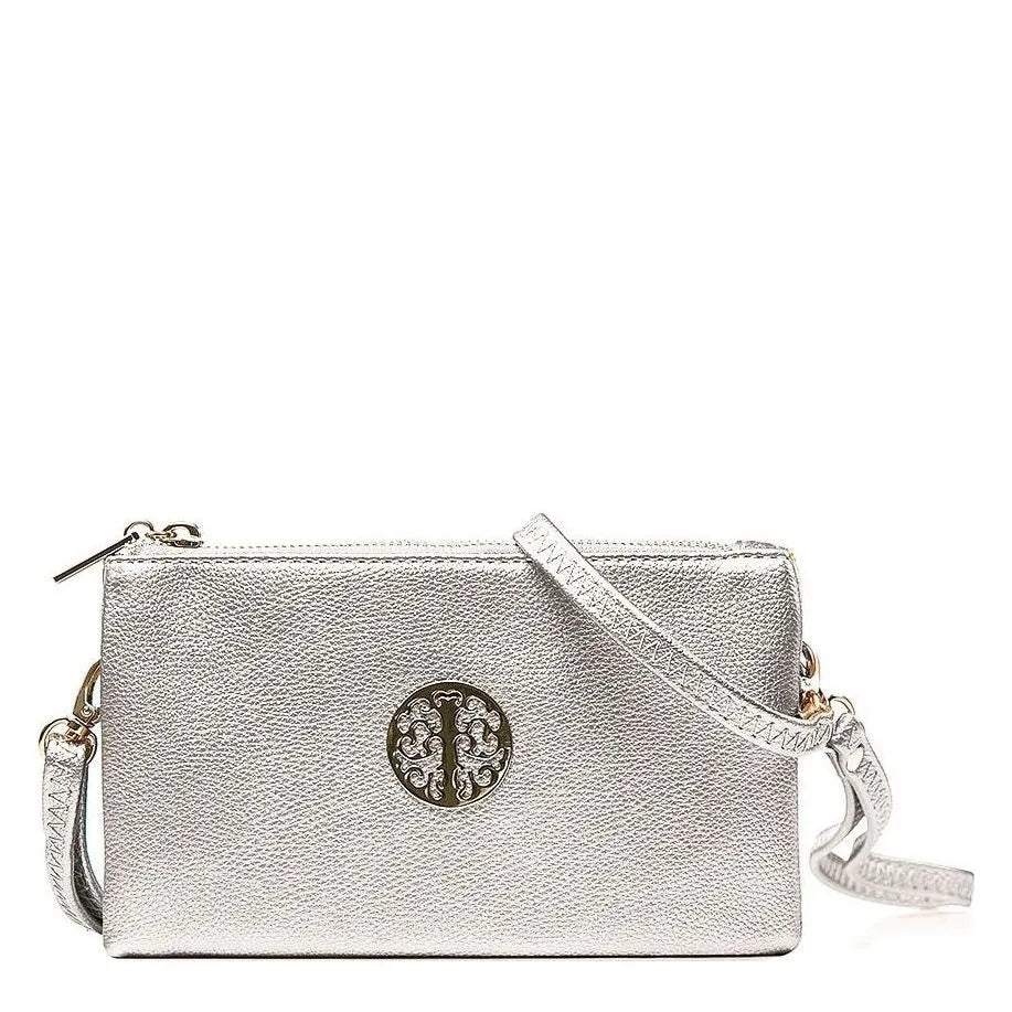 Women's Long & Son Medium Clutch, Wristlet, Shoulder, Cross-Body Bags 23321 - Silver
