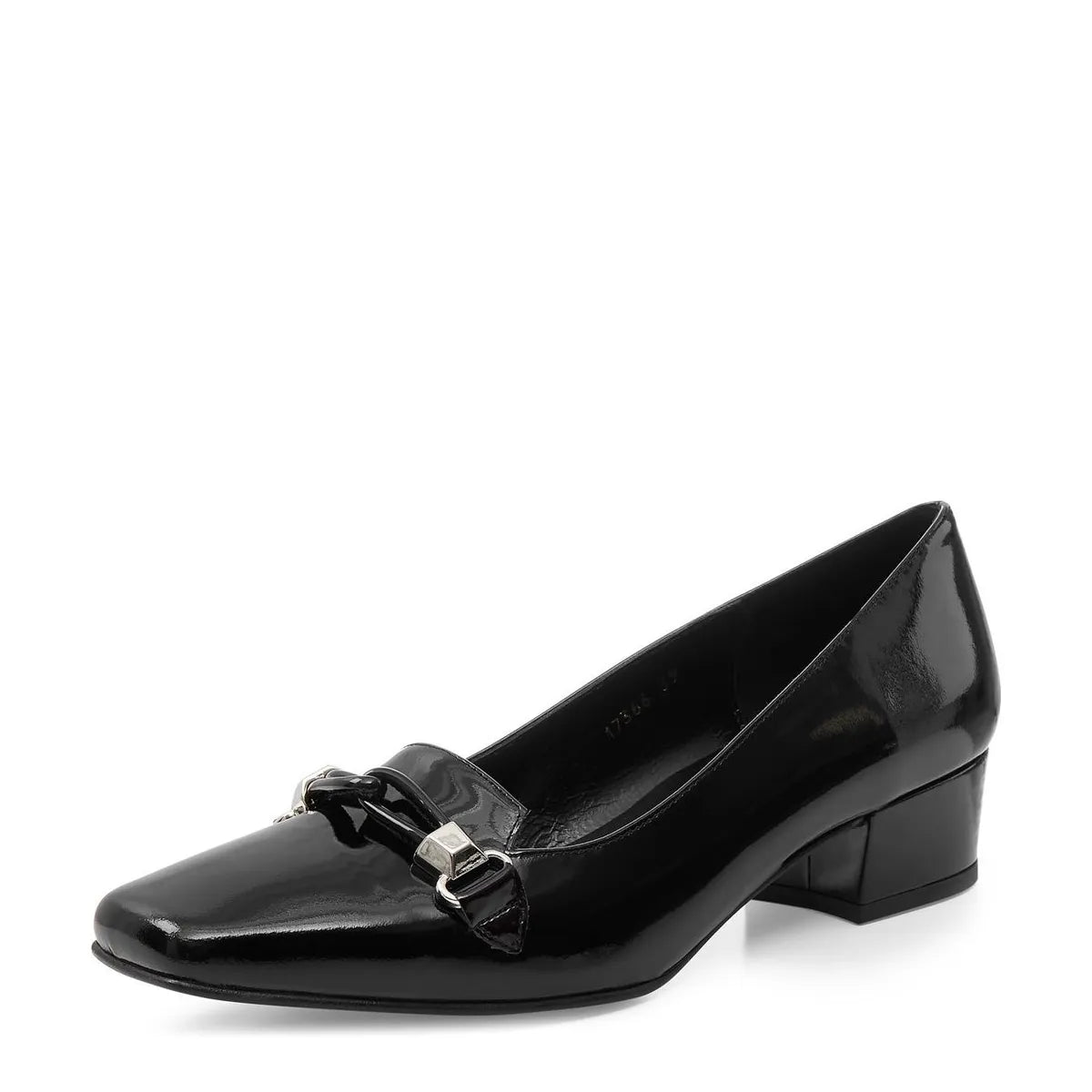 Women's EYE Horse Bit Trim Leather Loafer Shoes G 127- Black