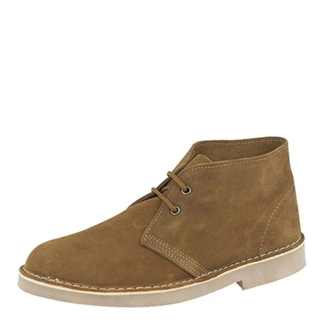 Men's ROAMERS Leather Suede Desert Boots - Sand