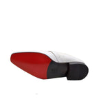 Men's VITELO Smart Leather Print Slip-On Shoes TS 42 A - White
