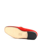 Men's VITELO Leather Suede Slip On Slipper Shoes M 50 - Red