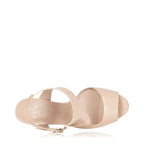 Women's EYE Strappy High Heel Leather Sandals L 40 - Nude Patent