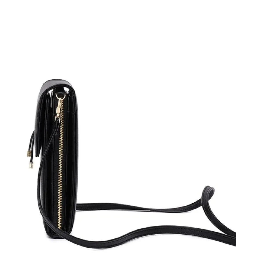 Women's Long & Son Multi Compartment Crossbody Phone Bag Q-010 - Black