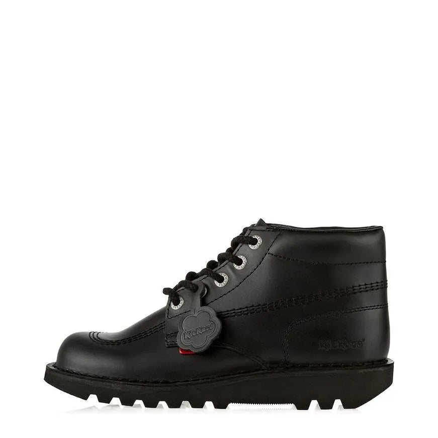 Boy's Kickers Kick Hi Classic Junior Lace-up Boots - Black