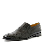 Men's EYE Exotic Python Snake Skin Leather Slip-On Shoes TS 43 - Black