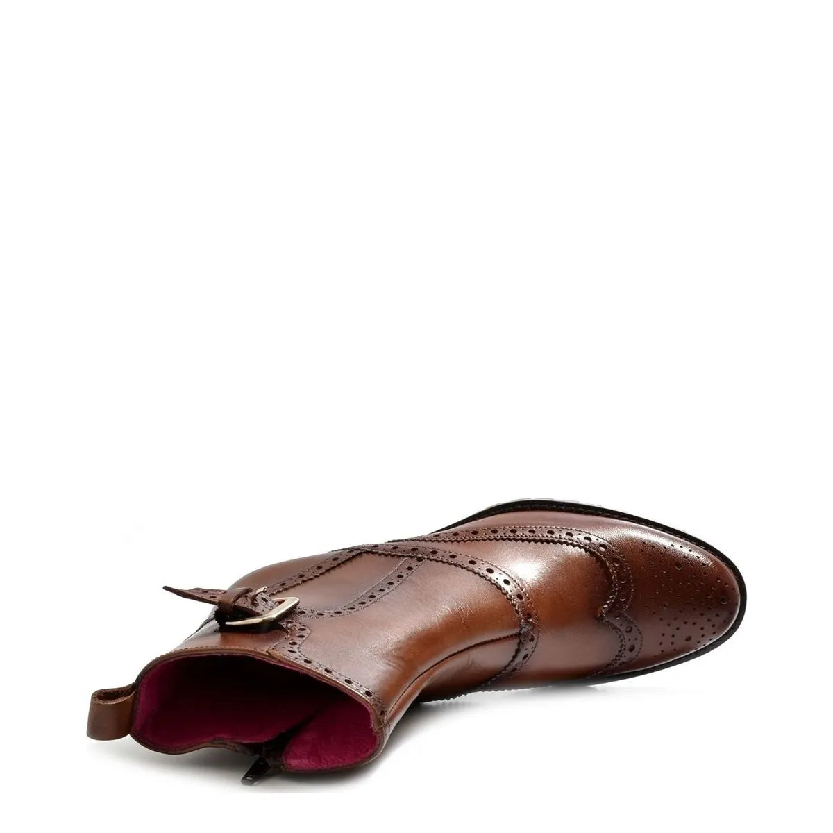 Women's VITELO Brogue Calf Leather Ankle Boots K 5 - Brown