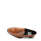 Men's VITELO Tassel Polished Leather Loafer Shoes TS 460 - Tan