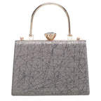 Women's BESSIE HB1087 Vintage Top Handle Sparkly Evening Clutch Bag - Grey