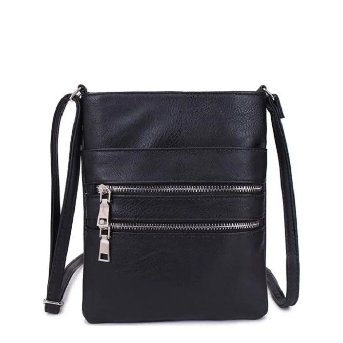 Women's Long & Son Medium Cross Body Bags 18802 - Black