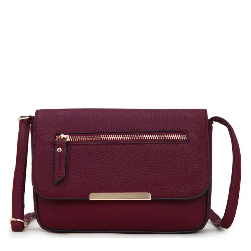 Women's Long & Son Cross Body & Shoulder Hand Bags C-1337 - Wine