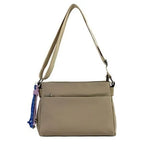 Women's Long & Son Lightweight Nylon Cross Body & Shoulder Hand Bag XY6663 - Beige