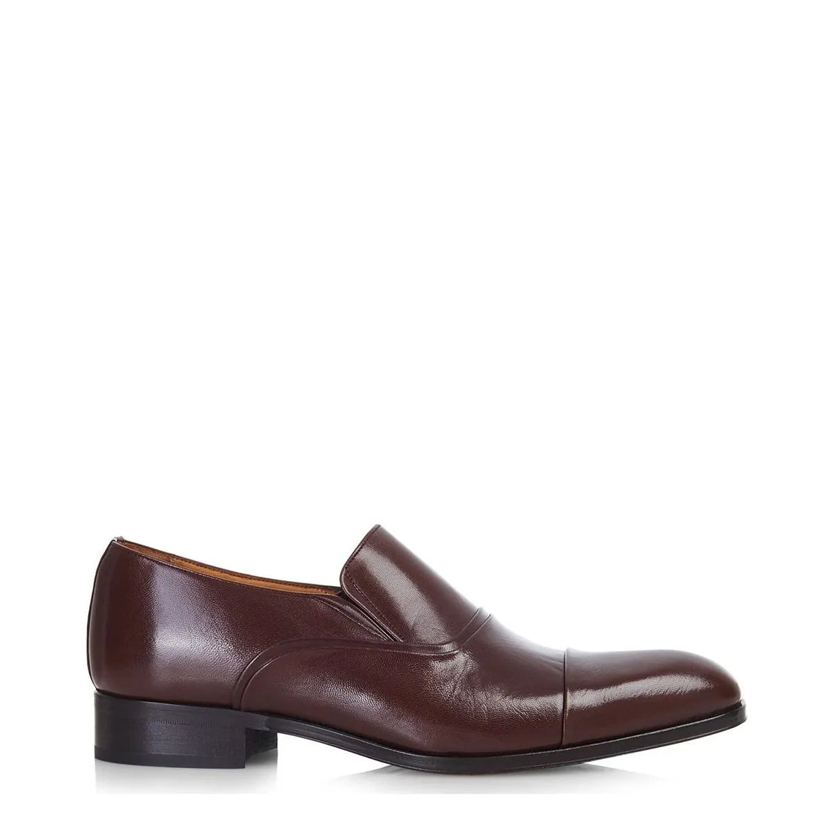 Men's EYE Plain Slip-On Toe Cap Leather Shoes TS 35 - Brown