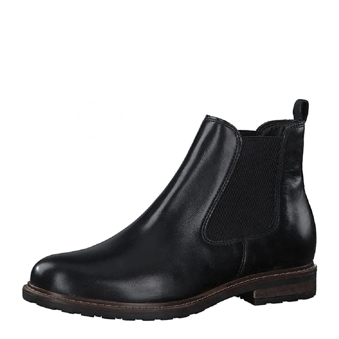 Women's Tamaris 1-25056-27 Chelsea Leather Ankle Boots - Black 003