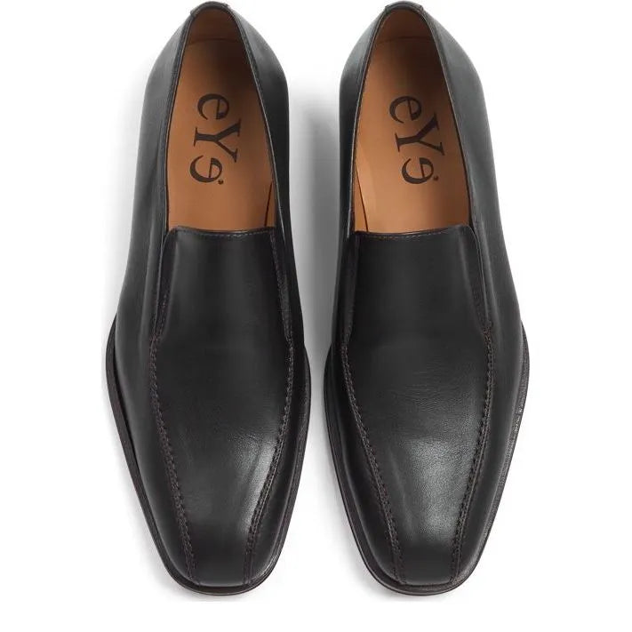 Men's Eye Plain Tramline Leather Loafer Shoes 4973 M 49 - Dark Brown