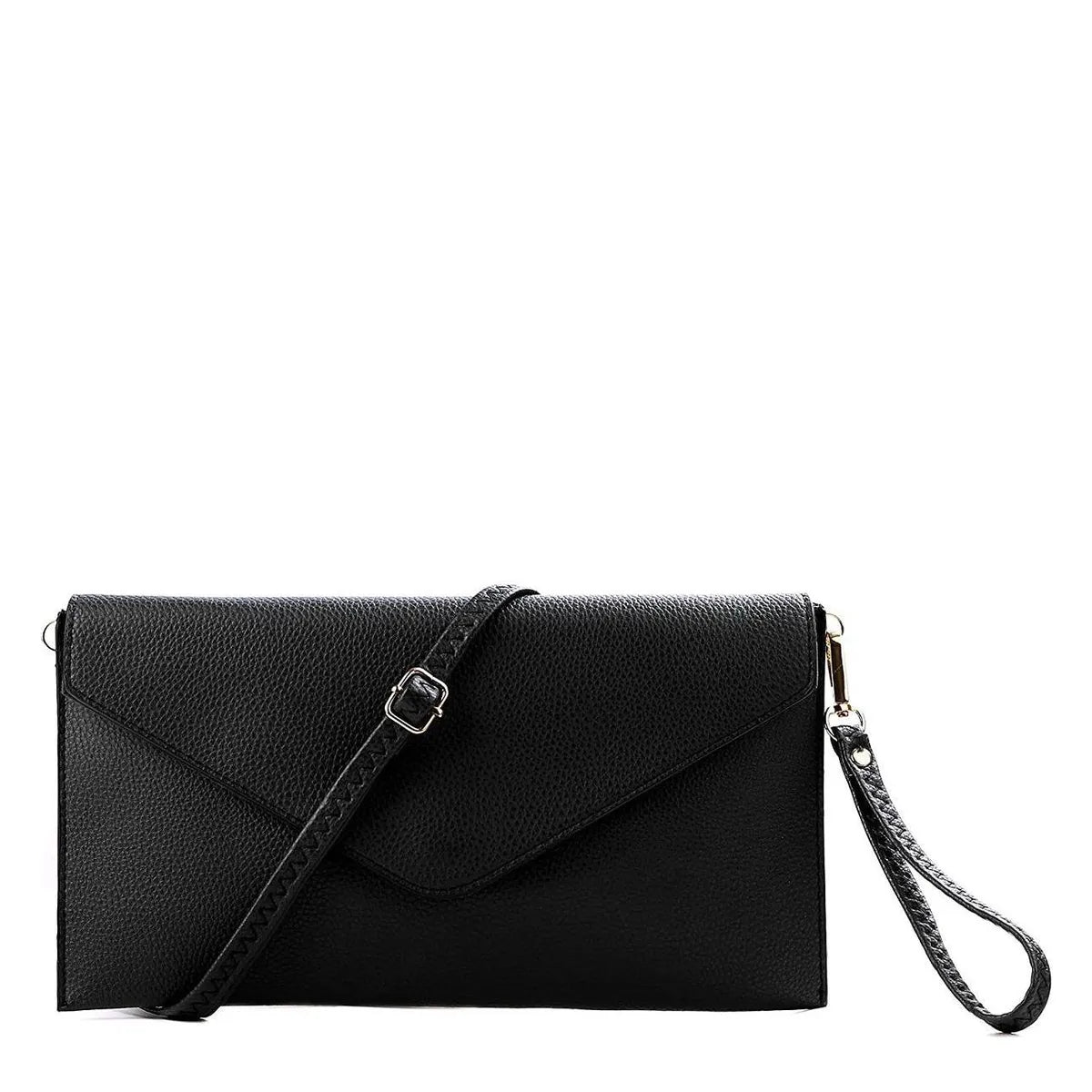 Women's Long & Son Envelope Style, Wristlet, Shoulder, Clutch Bags 120343 - Black