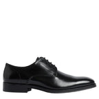 Men's John White Wilms Plain Leather Derby Shoes - Black