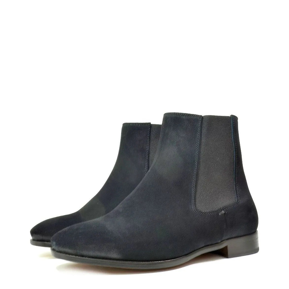 Men's EYE Botin Leather and Suede Chelsea Boots - Black Suede