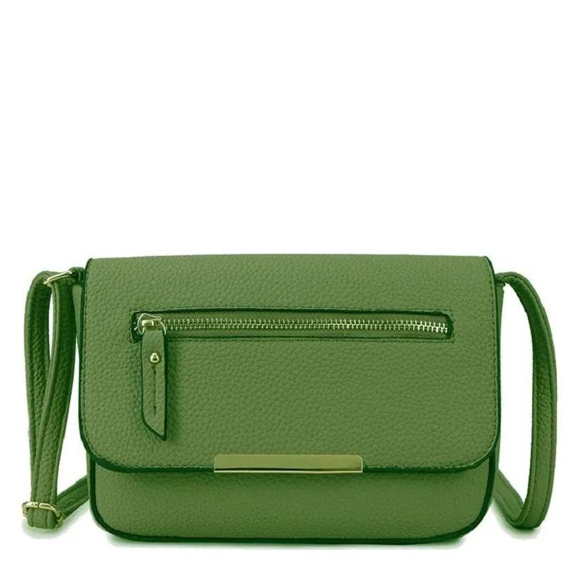 Women's Long & Son Cross Body & Shoulder Hand Bags C-1337 - Green