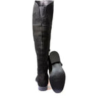 Women's EYE Over The Knee Leather Suede Thigh Boots J 26 - Black