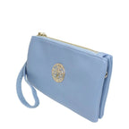Women's Long & Son Small Clutch, Wristlet, Shoulder ,Cross-Body Bags 3141- Baby Blue