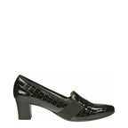 Women's ARA Verona 41781 Patent Croc Court Shoes Ara 29 - Black