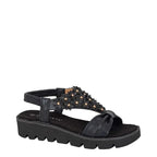 Women's Cipriata Salvia Floral Elasticated Sling Back Sandals - Black